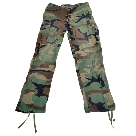 Military Pants Mens Sz M US Army Woodland Camo Liner Cold Y2k Gorpcore Grunge - Picture 1 of 15
